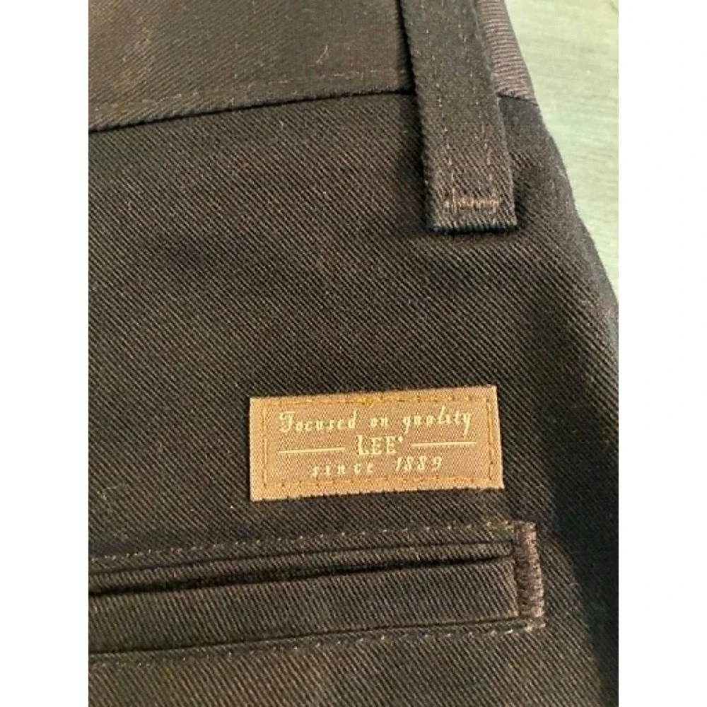 Lee Mens 31x30 Black Performance Dress Pants Flat‎ Front Career Office